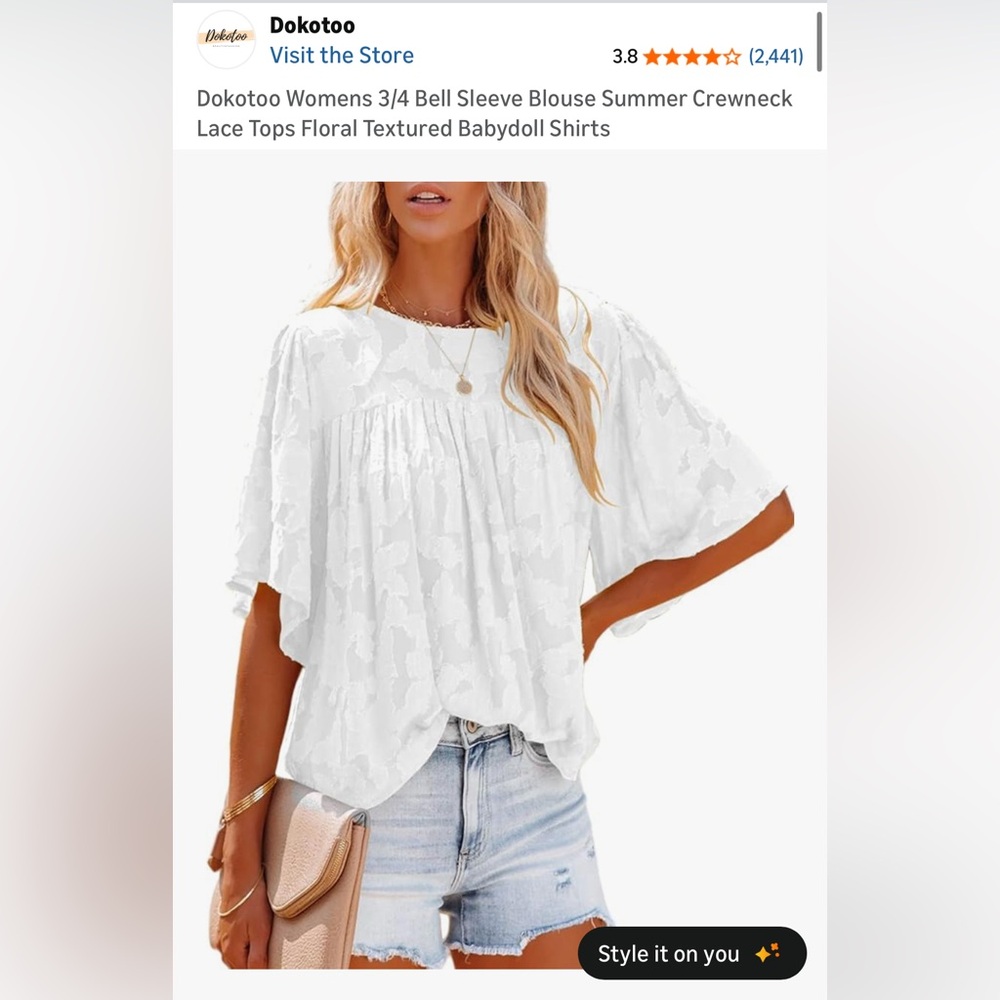 White flowy, versatile blouse with flutter sleeves